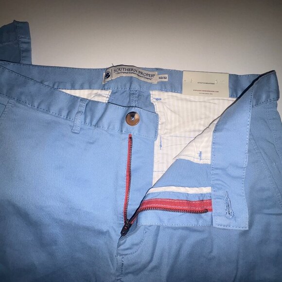 NEW NWT Southern Proper Thomasville Flat Front Chino Pant Blue 32x32 - Picture 6 of 10